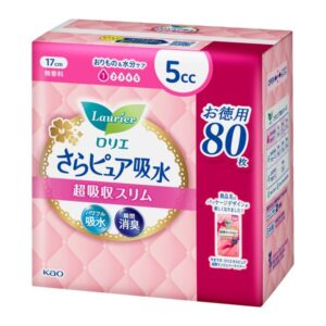 ロリエ さらピュア吸水 超吸収スリム 5cc 大容量サイズ 1パック(80枚入) 花王