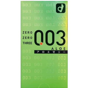 オカモト ゼロゼロスリーアロエ003 薄いコンドーム 素肌感覚 避妊具 女性にやさしい 1箱(10個入)